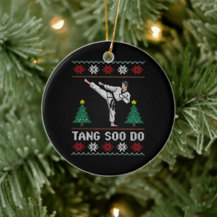 Tang Soo Do Christmas Ugly Sweater Martial Arts Ceramic Ornament