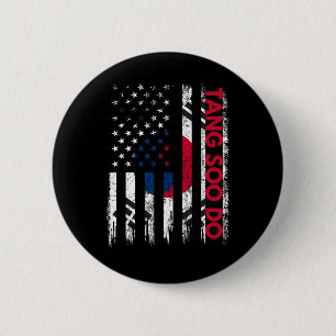 Tang Soo Do Karate Martial Arts Training Korean Fl 2 Inch Round Button