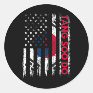 Tang Soo Do Karate Martial Arts Training Korean Fl Classic Round Sticker