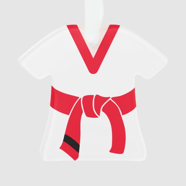 Tang Soo Do Martial Arts Red Belt Personalized Ornament (Front)