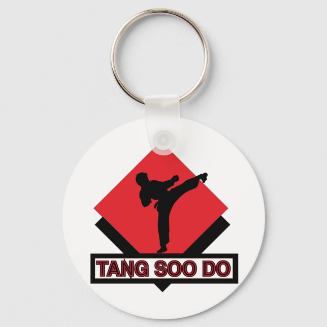 Tang Soo Do red diamond Keychain (Front)
