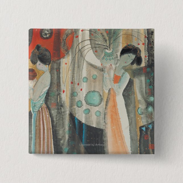 Tang Women 2 Inch Square Button (Front)
