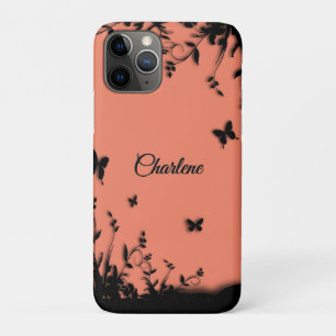 Tangarine Butterfly Garden Personalized iPhone 11 Pro Case