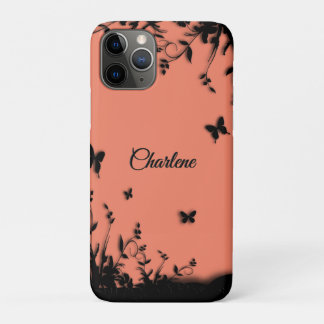 Tangarine Butterfly Garden Personalized iPhone 11 Pro Case