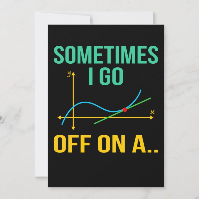 Tangent Math Teacher Mathematics Maths Student Thank You Card (Front)