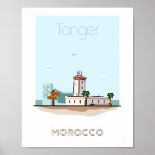 Tanger city travel poster - morocco travel poster 