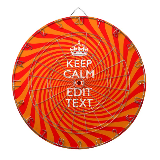 Tangerine and Red Swirl Decor for Your Keep Calm Dartboard (Front)