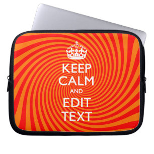 Tangerine and Red Swirl Decor for Your Keep Calm Laptop Sleeve