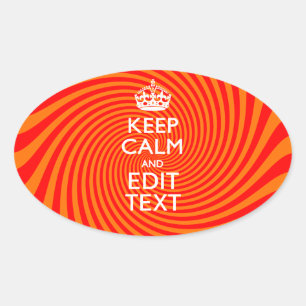 Tangerine and Red Swirl Decor for Your Keep Calm Oval Sticker