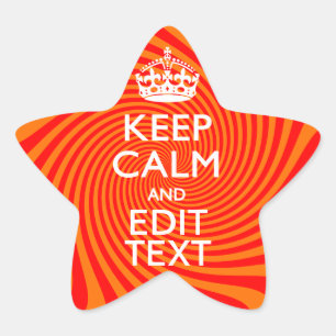 Tangerine and Red Swirl Decor for Your Keep Calm Star Sticker