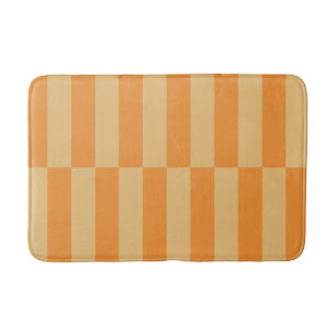 Tangerine and Wheatberry Striped Pattern Design Bath Mat