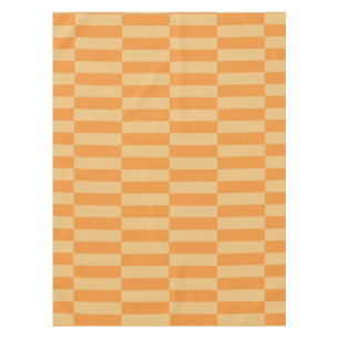 Tangerine and Wheatberry Striped Pattern Design Tablecloth