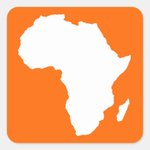 Tangerine Audacious Africa Square Sticker