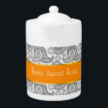 Tangerine Black Paisley<br><div class="desc">Tangerine orange accents on this black and white paisley - We have left all of the images used in this design customizable - You can play with them to your hearts content- Click the orange 'Customize This' button and highlight the image you want to remove, resize or rotate- have fun...</div>