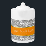 Tangerine Black Paisley<br><div class="desc">Tangerine orange accents on this black and white paisley - We have left all of the images used in this design customizable - You can play with them to your hearts content- Click the orange 'Customize This' button and highlight the image you want to remove, resize or rotate- have fun...</div>