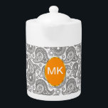 Tangerine Black Paisley<br><div class="desc">Tangerine orange accents on this black and white paisley - We have left all of the images used in this design customizable - You can play with them to your hearts content- Click the orange 'Customize This' button and highlight the image you want to remove, resize or rotate- have fun...</div>