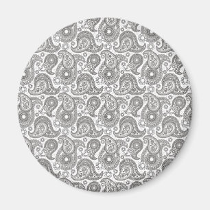 Tangerine Black Paisley Magnet