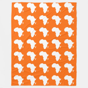 Tangerine Brown Audacious Africa Fleece Blanket