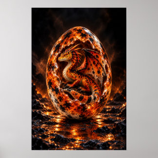 Tangerine Caldera Dragon Egg Poster