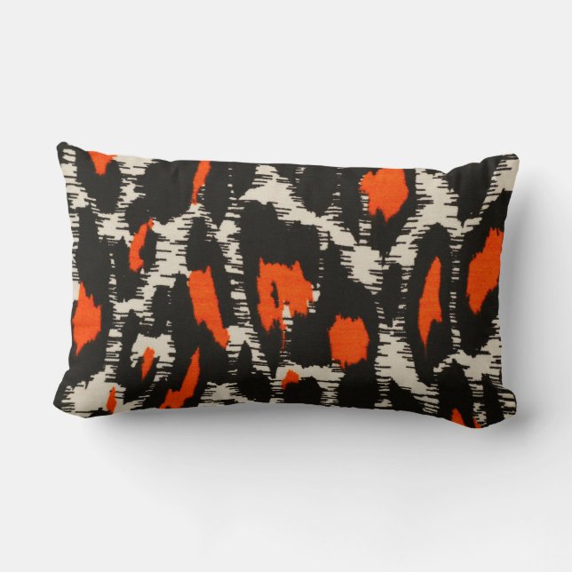 Tangerine Cheetah Lumbar Pillow (Back)