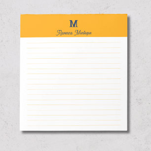 Tangerine Chic Personalized Monogram Name Lined Notepad