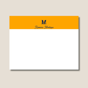 Tangerine Chic Personalized Name Letter Monogram Card