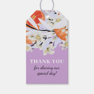 Tangerine Citrus Blooming Branches Wreath Floral Gift Tags