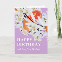 Tangerine Citrus Botanical Wreath Floral Birthday