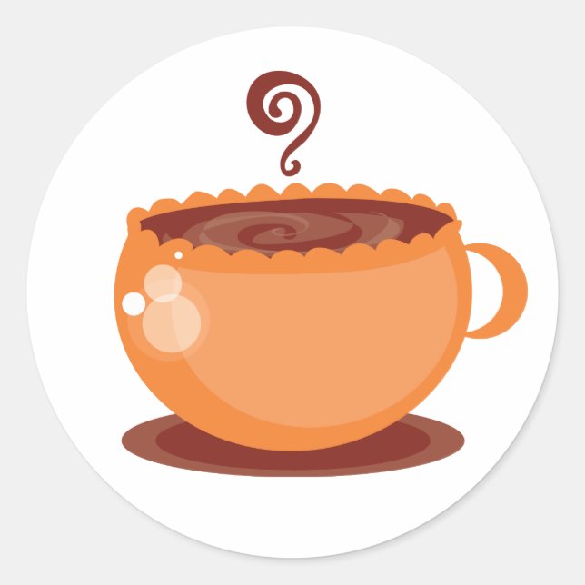 Tangerine Coffee Cup Coordinating Envelope Seals (Front)