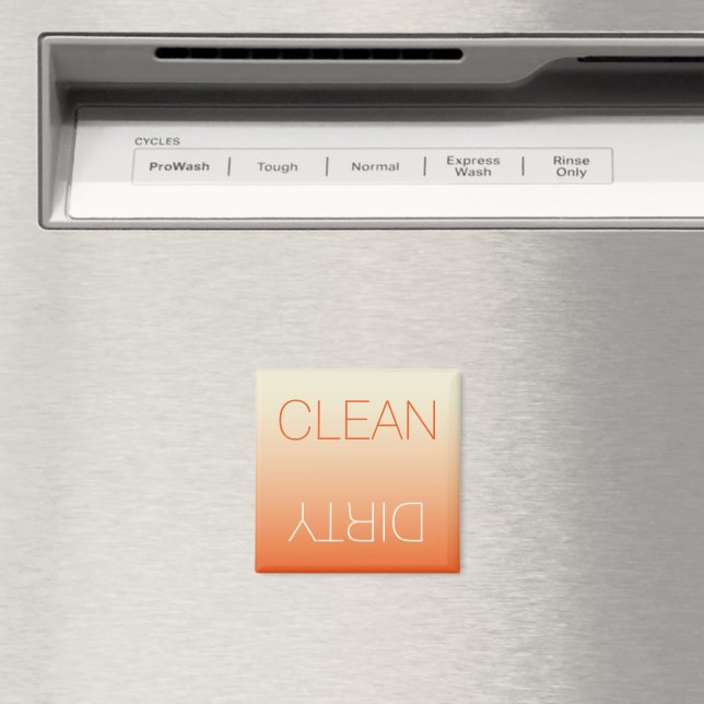 Tangerine & Cream Clean or Dirty Dishwasher Magnet (In Situ (Dishwasher))