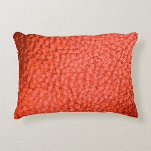 Tangerine Dartk Faux Leather Accent Pillow