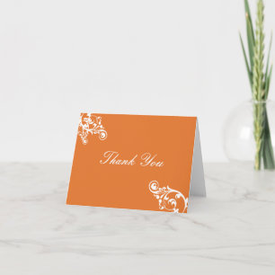 Tangerine et White Flouring Merci Note