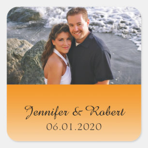 Tangerine Fade Wedding Favour Sticker