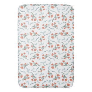 Tangerine Floral  Bath Mat