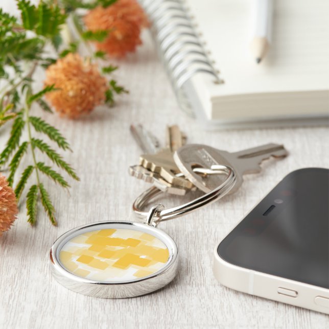 "Tangerine" Geometric  Art Keychain (Side)