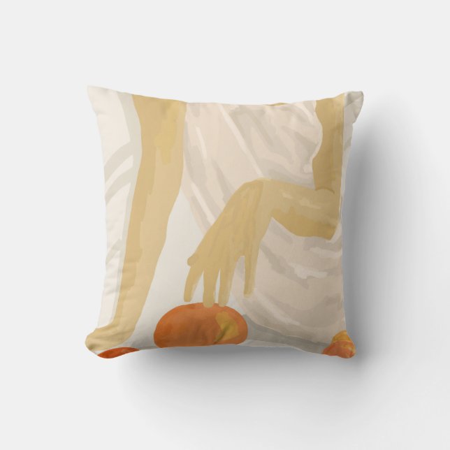 Tangerine Grace Throw Pillow (Front)