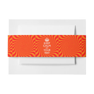 Tangerine KEEP CALM AND Your Creative Text Invitation Belly Band
