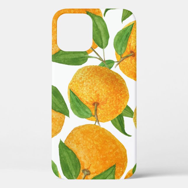 Tangerine Mandarine Illustration: Vibrant Watercol Case-Mate iPhone Case (Back)