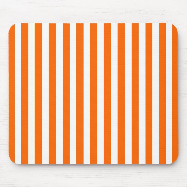 Tangerine Modern Stripe Mouse Pad (Front)