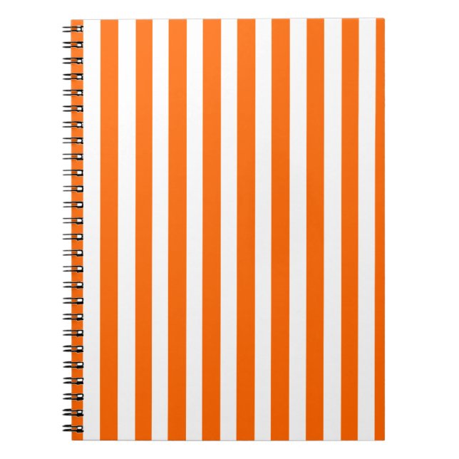 Tangerine Modern Stripes Notebook (Front)