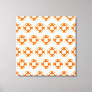 Tangerine Modern Sunbursts Canvas Print