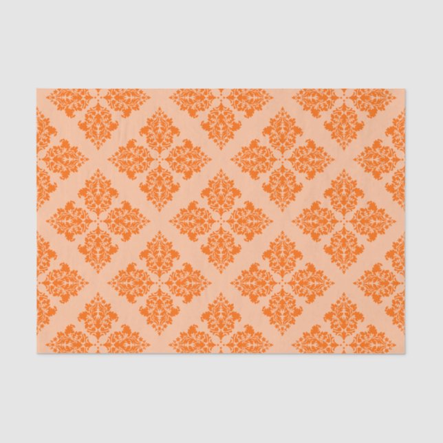 Tangerine Moroccan Damask Tissue Paper (Front)
