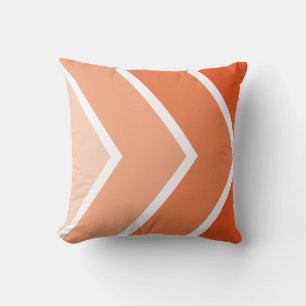 Tangerine Ombré Chevron Stripes Pattern Throw Pillow