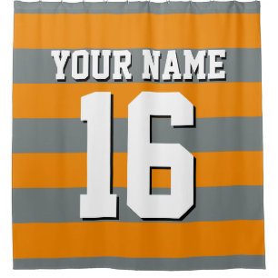 Tangerine Orange Charcoal Sports Jersey Stripe
