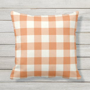 Tangerine Orange Coussins extérieurs - En vichy Mo