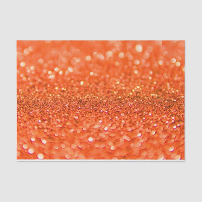 Tangerine Orange Glitter Design  Tissue Paper (Front)