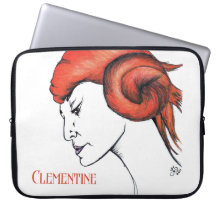 Tangerine Orange Haired Woman Portrait Pop Art