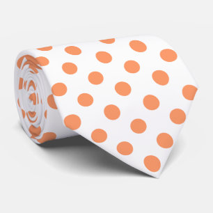 Tangerine Orange Polka Dots Circles Tie