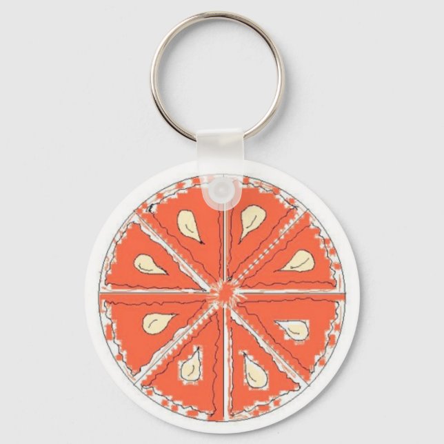 Tangerine Orange Slice Keychain (Front)