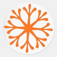 Tangerine/Orange Snowflake Holiday Labels/Stickers